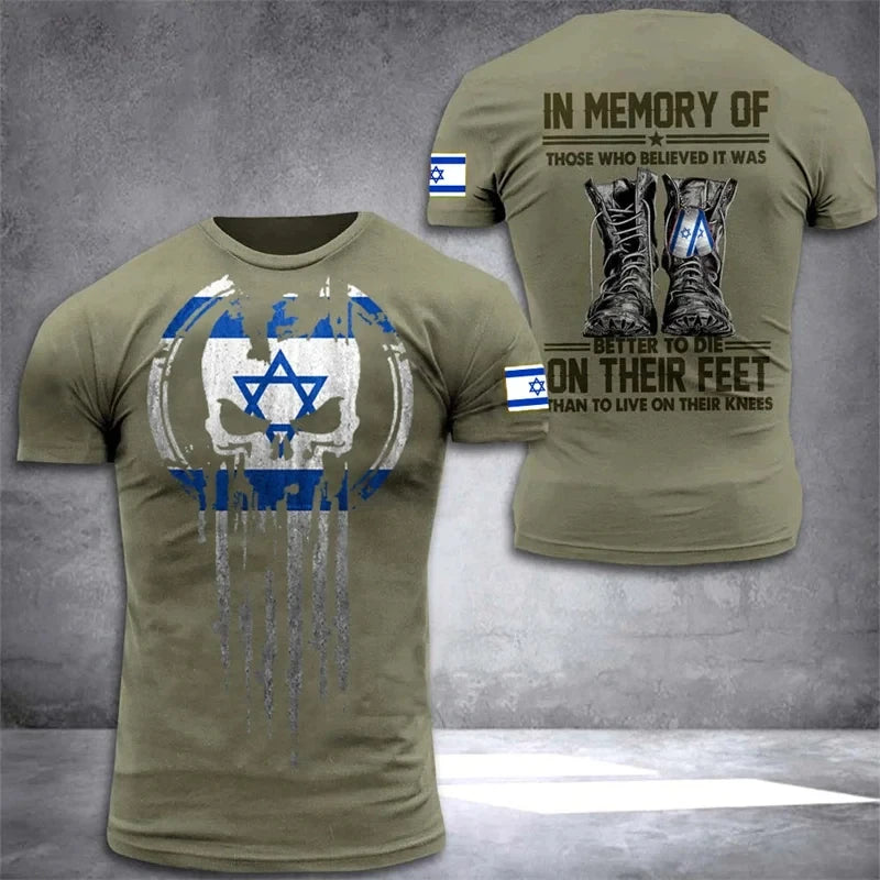 Israel National Flag Tshirts For Men  Sportswewar GYM