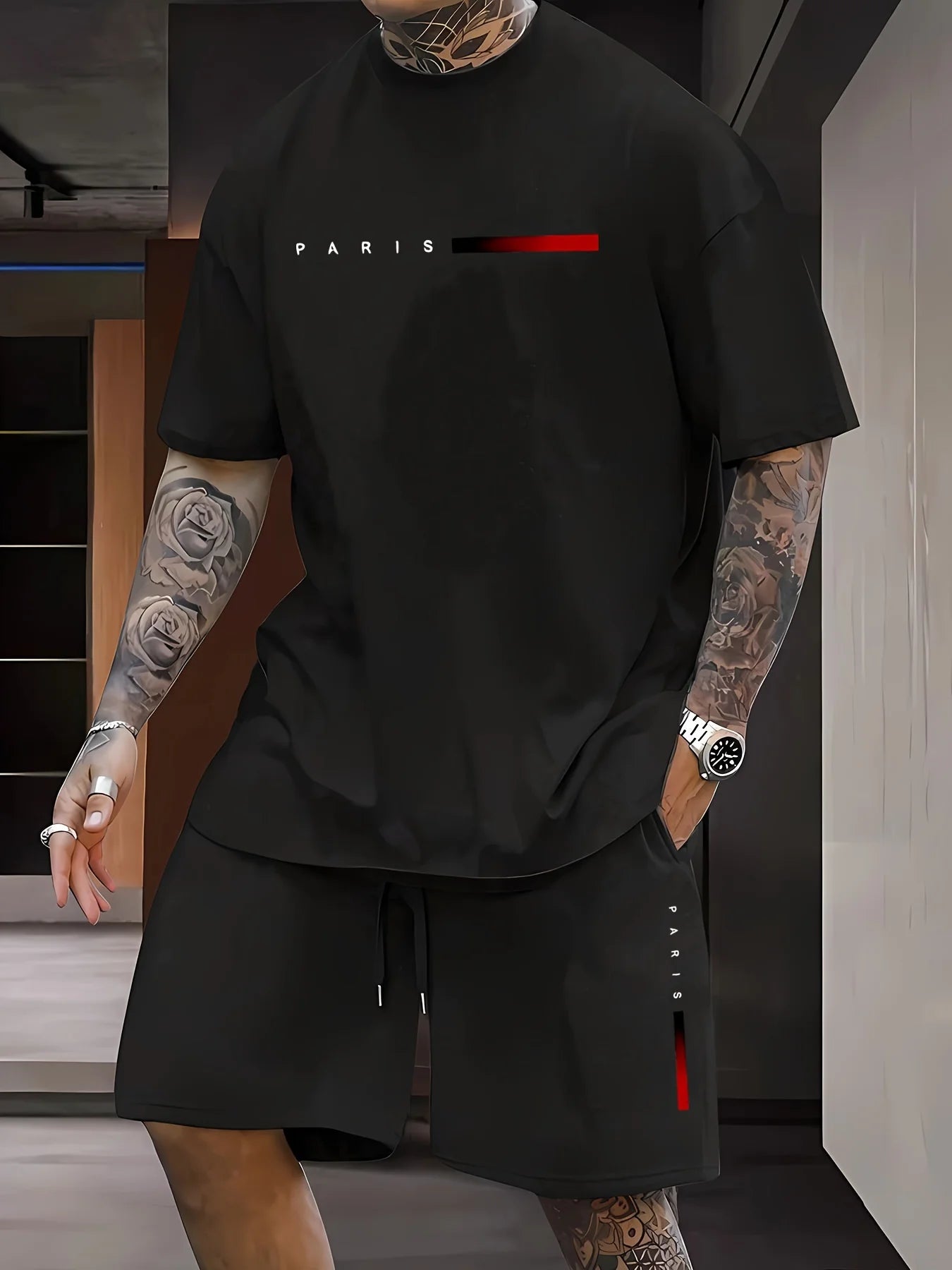 Summer Casual Men's T-Shirt and Shorts Set