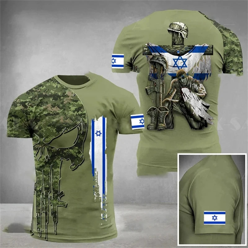 Israel National Flag Tshirts For Men  Sportswewar GYM
