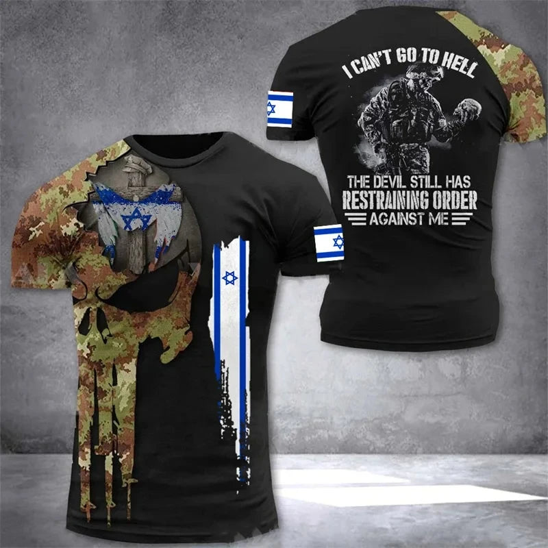 Israel National Flag Tshirts For Men  Sportswewar GYM