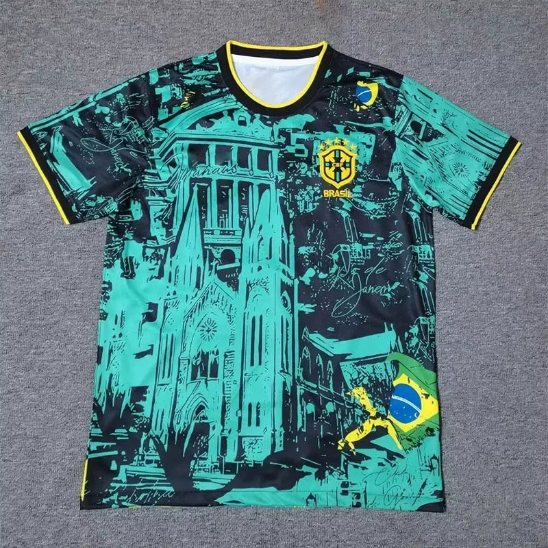 2025 Summer New men's T-shirt,Brazilian football shirt
