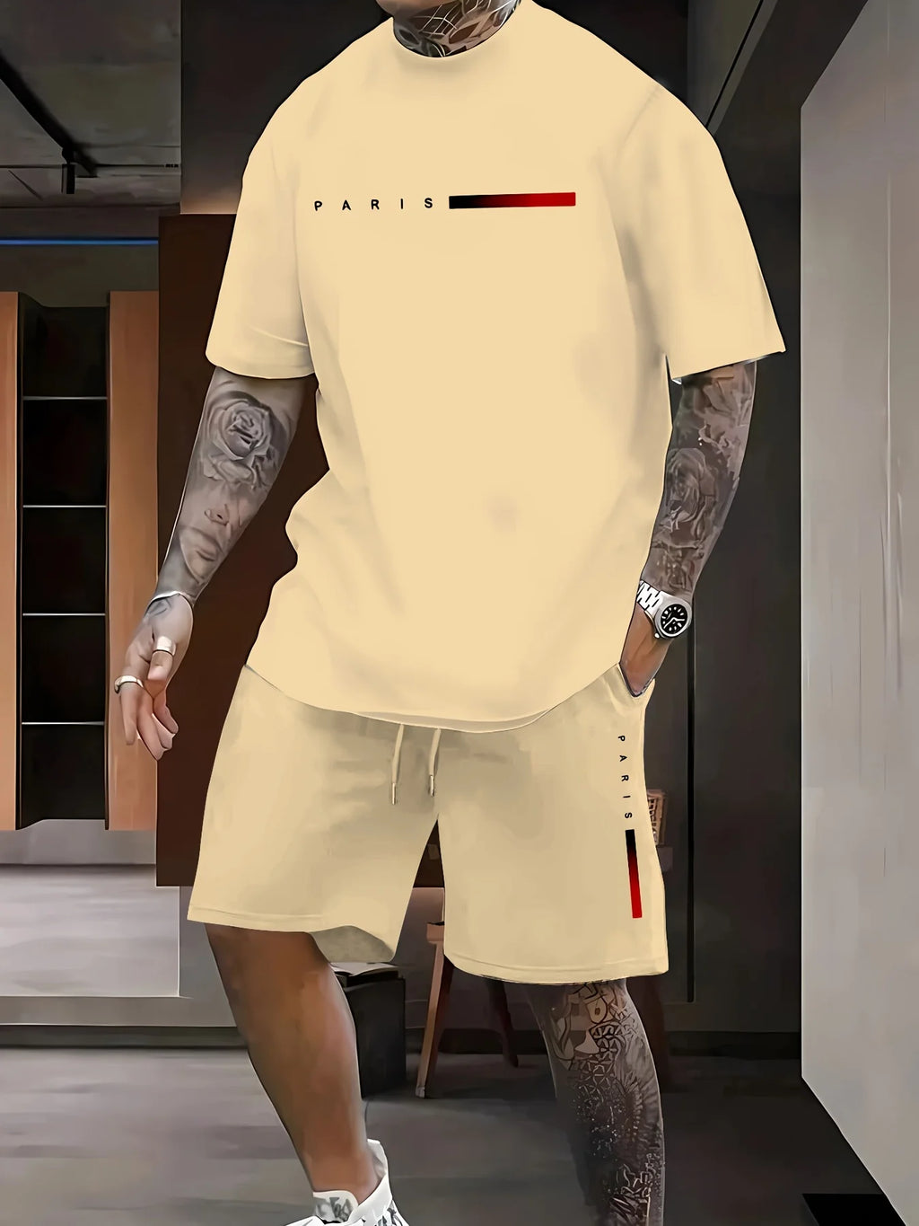Summer Casual Men's T-Shirt and Shorts Set